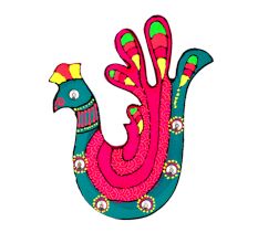 Handcrafted Folk Peacock Wooden Fridge Magnet Kitchen Decor